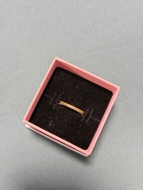 Pandora Gold-Tone Sparkle Band Ring | Dainty Stackable